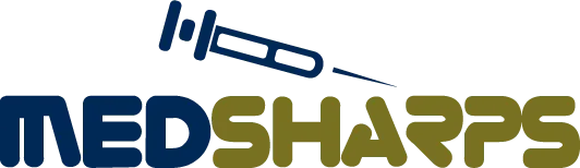 MedSharps logo with syringe design